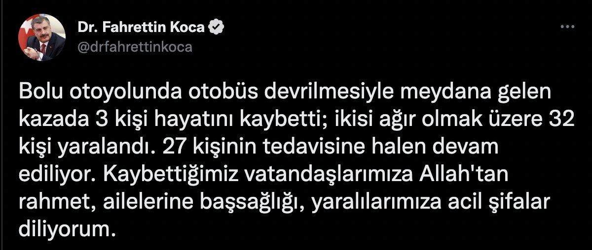 Bolu'da yolcu otobüsü devrildi