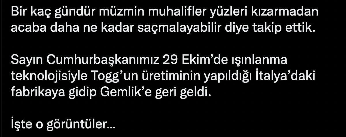 Mustafa Varank paylaştı: Cumhurbaşkanı Erdoğan Togg fabrikasını gezdi