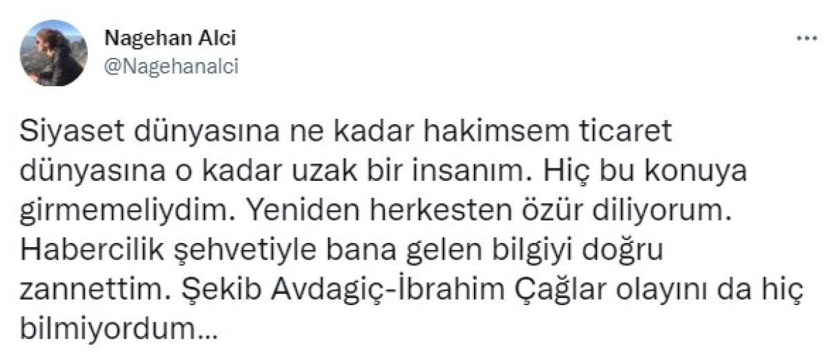 Nagehan Alçı, İTO paylaşımı nedeniyle özür diledi