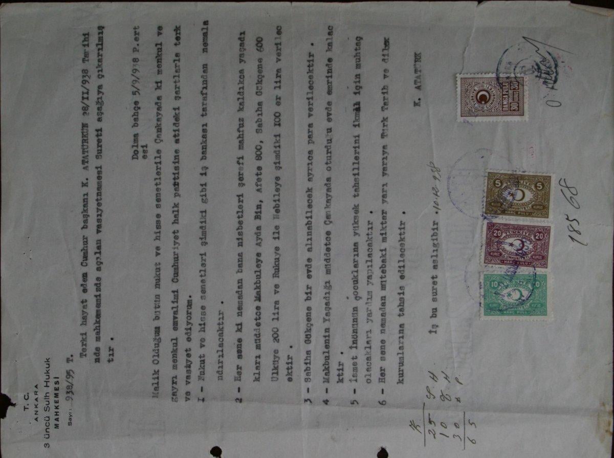 Mustafa Kemal Atatürk'ün vasiyetnamesi