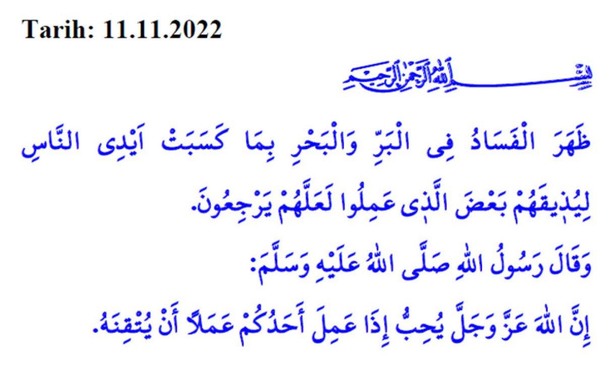 Diyanetten anlamlı hutbe! İşte 11 Kasım 2022 Cuma Hutbesi konusu