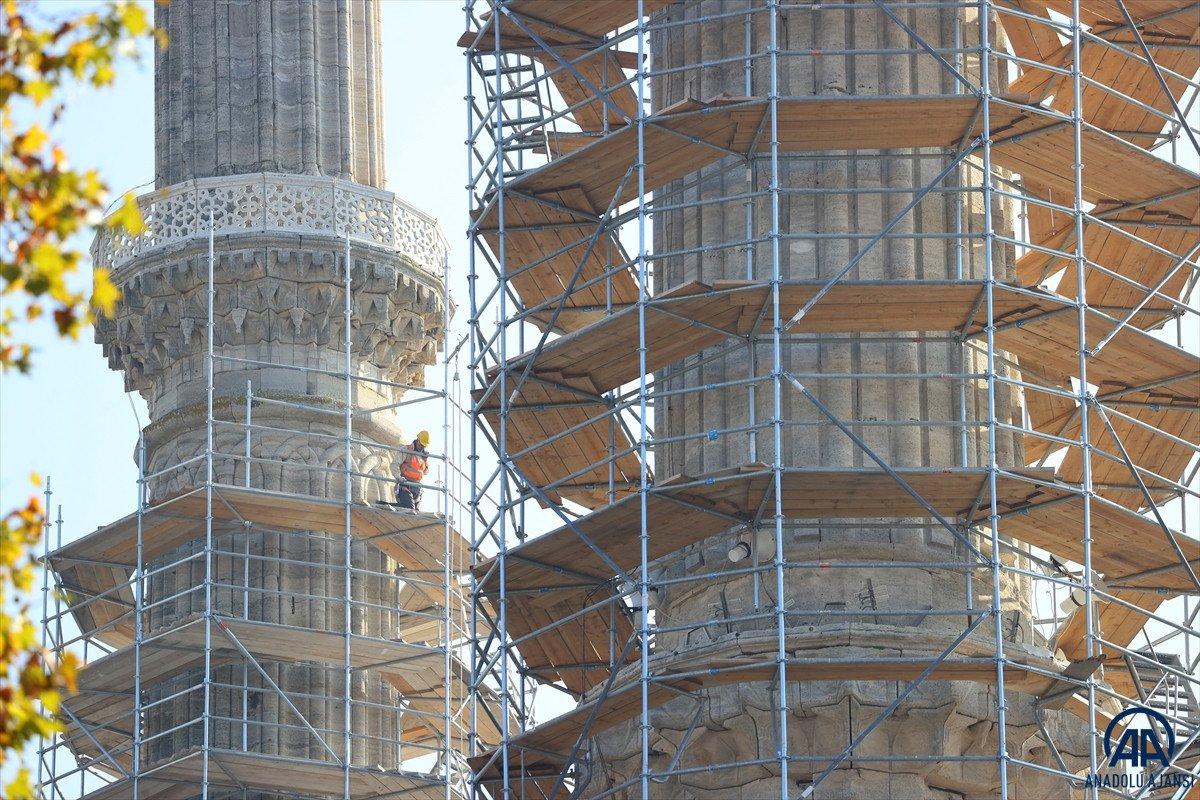Selimiye Camisi'nde restorasyon sürüyor
