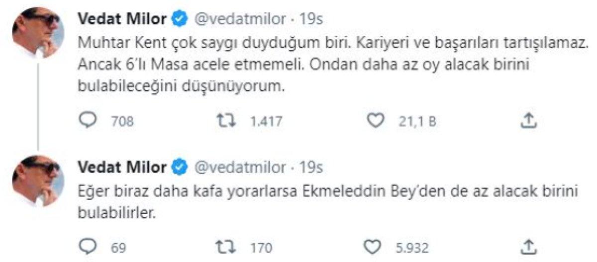 Vedat Milor'dan 6'lı masaya gönderme: Acele etmesinler
