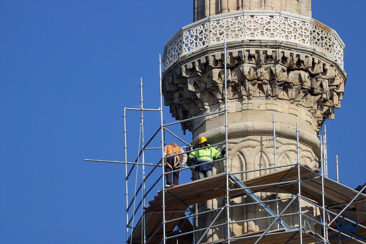 Selimiye Camisi'nde restorasyon sürüyor