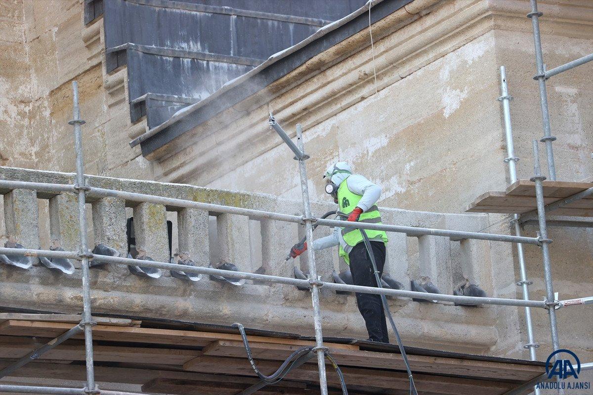 Selimiye Camisi'nde restorasyon sürüyor