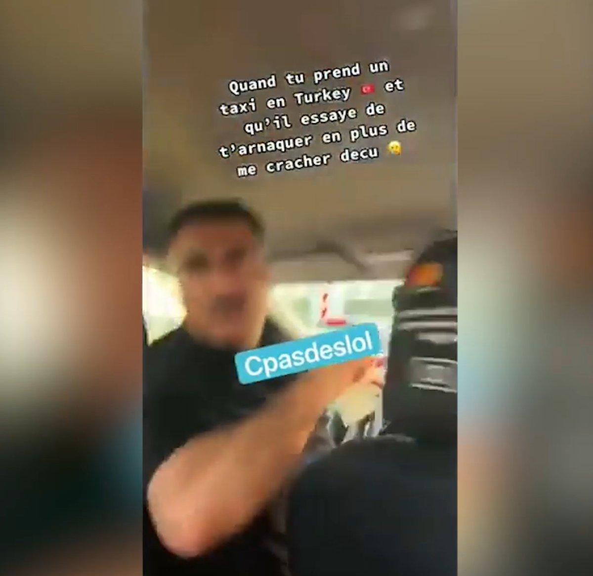 Taksi şoförü ile yabancı turistin kavgası kamerada