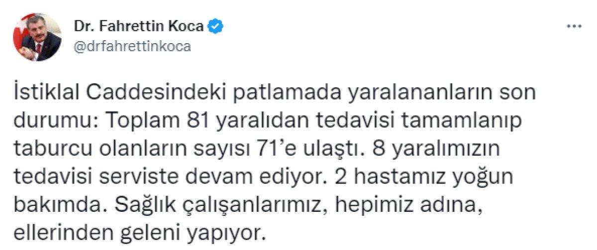 Taksim'deki saldırıda yaralananların sağlık durumları