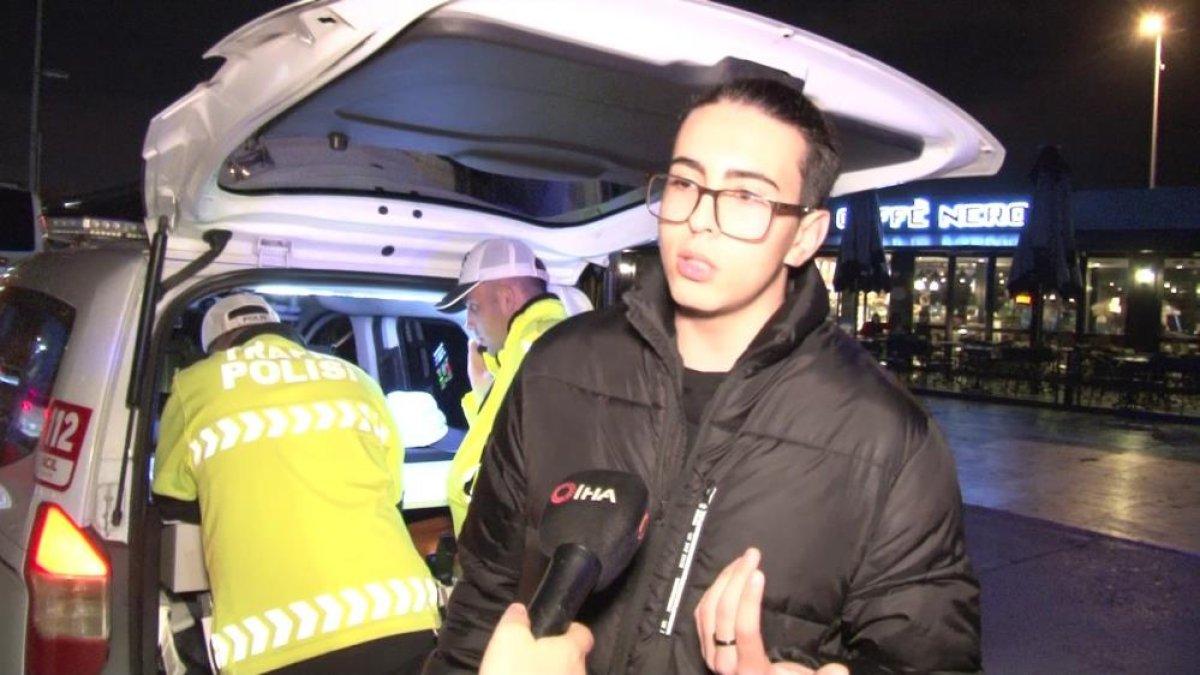 Kadıköy'de skuter denetimine takılan genç alkollü çıktı