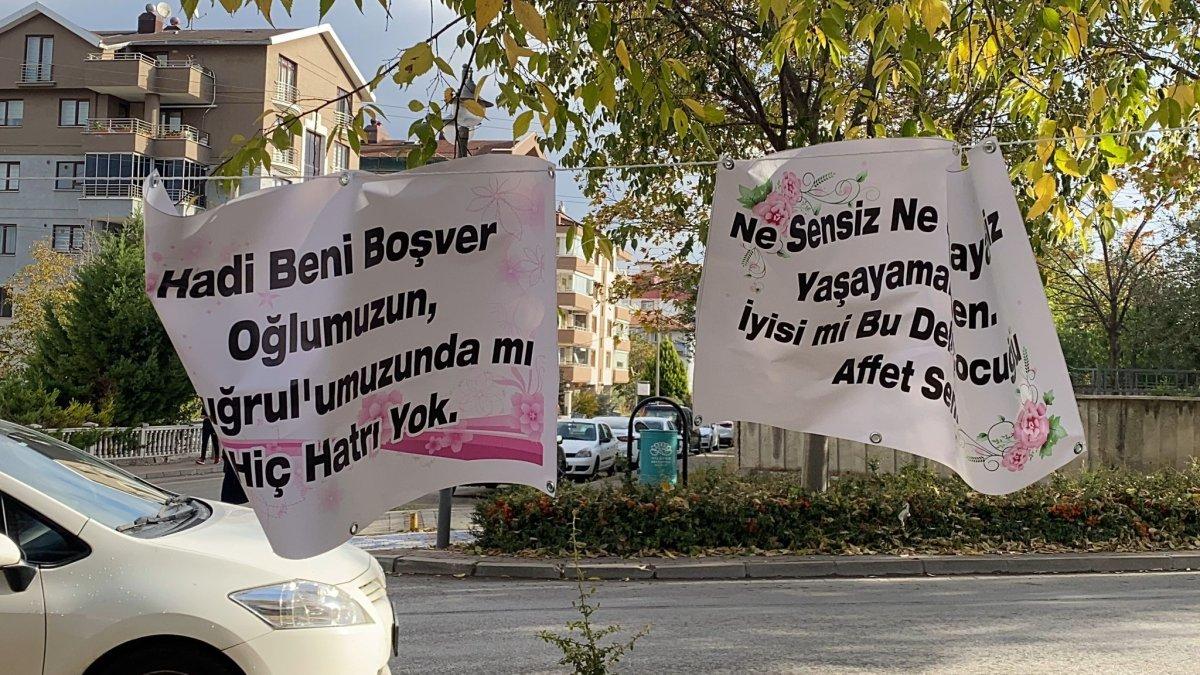 Bursa'da karısında özür dilemek için pankart astı 