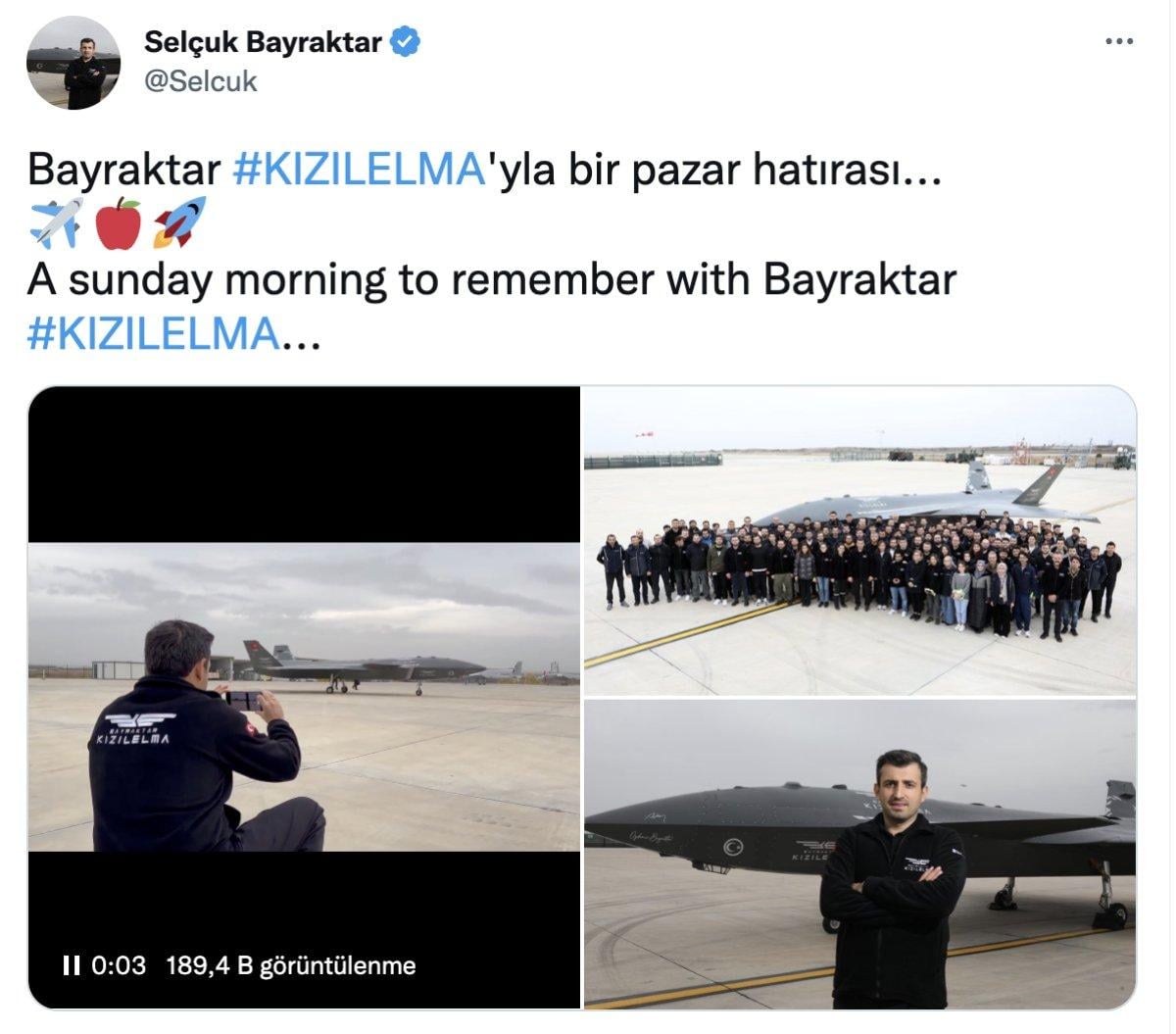 Selçuk Bayraktar Kızılelma'nın test sürüşünü paylaştı