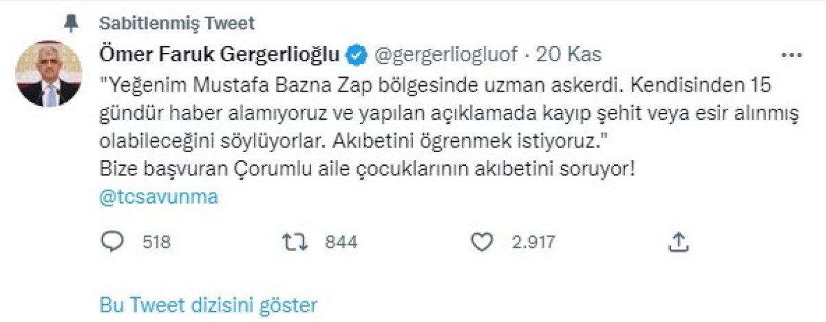 HDP’li Gergerlioğlu’na kayıp askerin ailesinden tokat gibi cevap