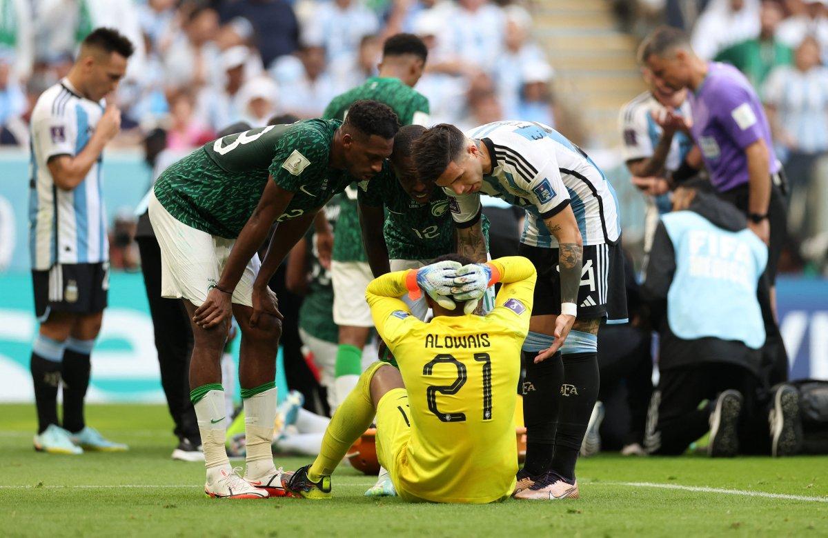 Arjantin - Suudi Arabistan karşılaşmasında korkutan an