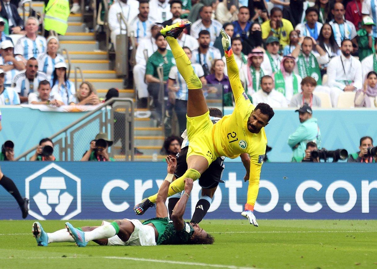 Arjantin - Suudi Arabistan karşılaşmasında korkutan an