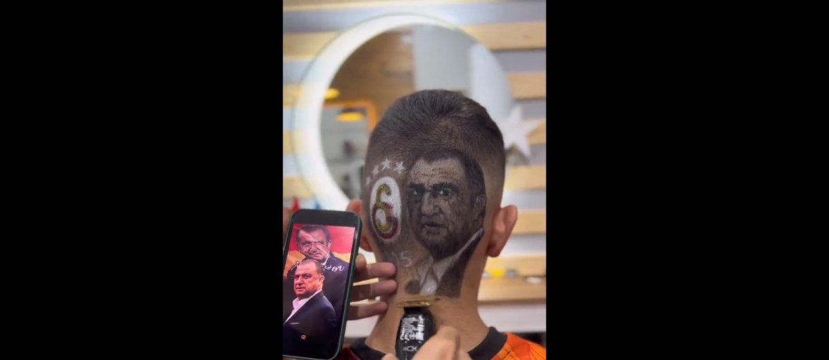 Galatasaraylı taraftar saçına Fatih Terim'i kazıttı