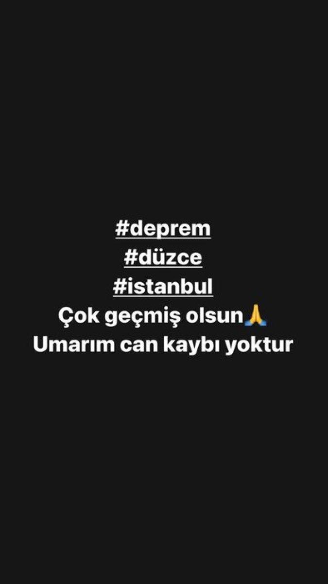 Ünlülerden Düzce depremi paylaşımı