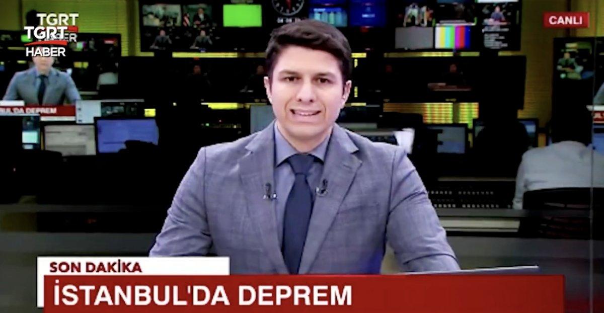 Canlı yayında spikerin depreme yakalanma anı 