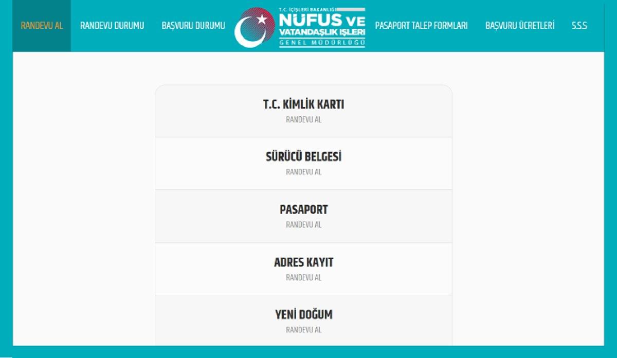 Nüfus Müdürlüğü'nden nasıl randevu alınır? Yeni Kimlik, ehliyet ve pasaport randevu alma ekranı..