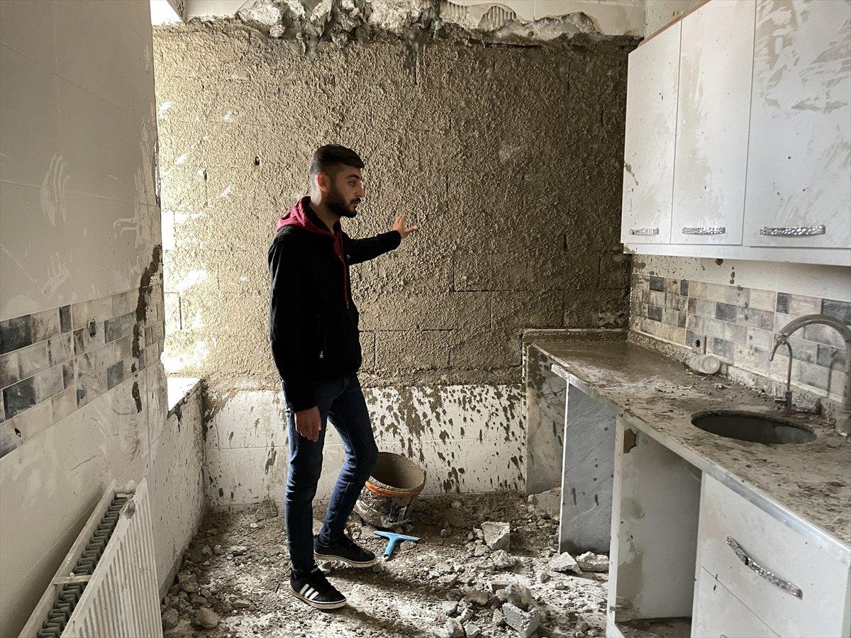 Gaziantep'te roket saldırısında yeğenine mezar olan evine ilk kez girdi