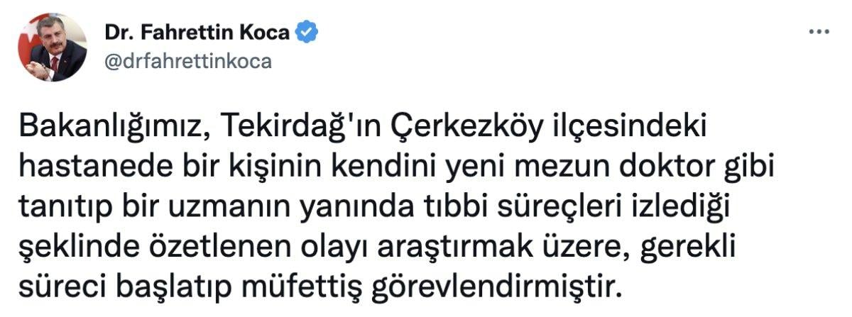 Fahrettin Koca'dan 'sahte doktor' açıklaması