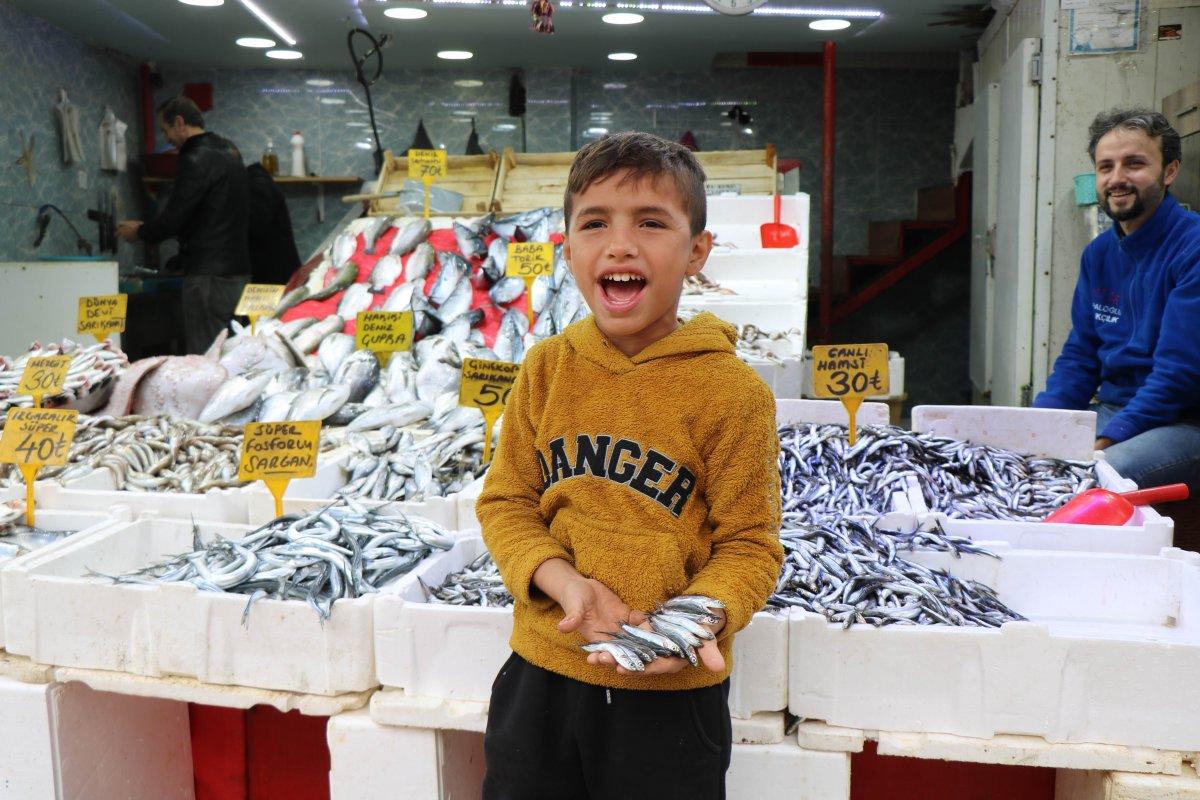 Samsun'da soğuyan hava balığa yönlendirdi