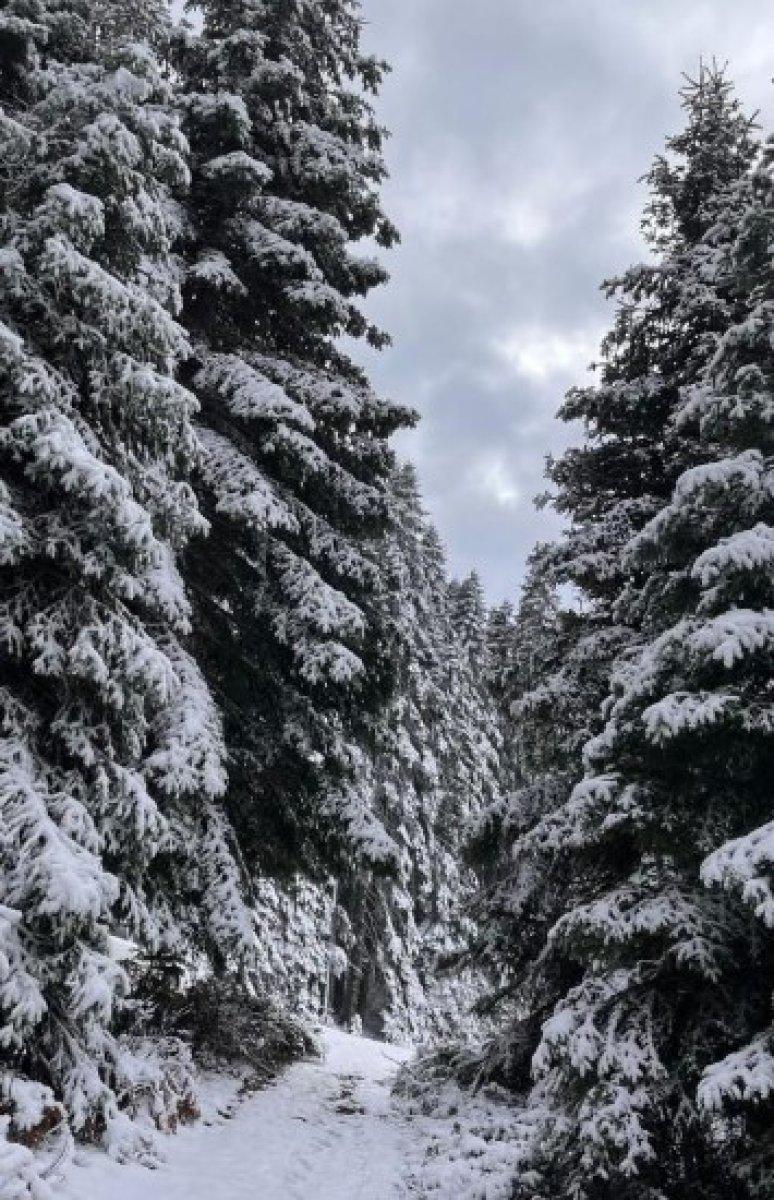 Düzce'ye mevsimin ilk karı yağdı