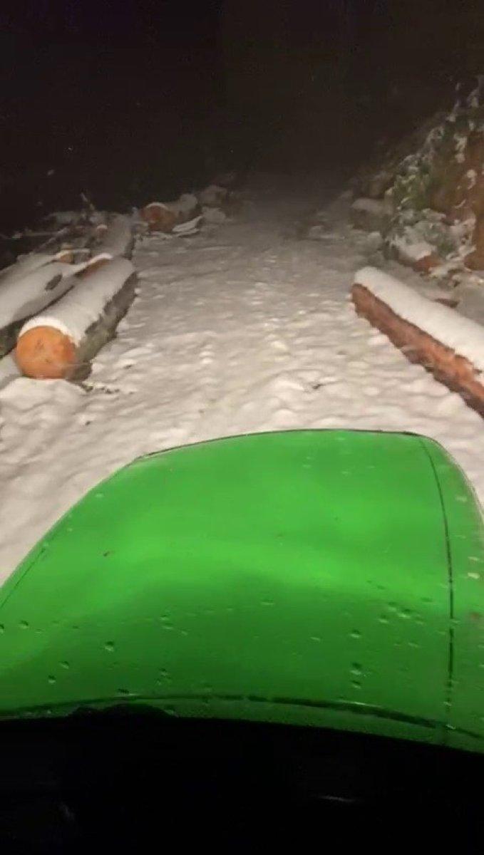 Karabük’te kar kalınlığı 10 santimetreyi buldu