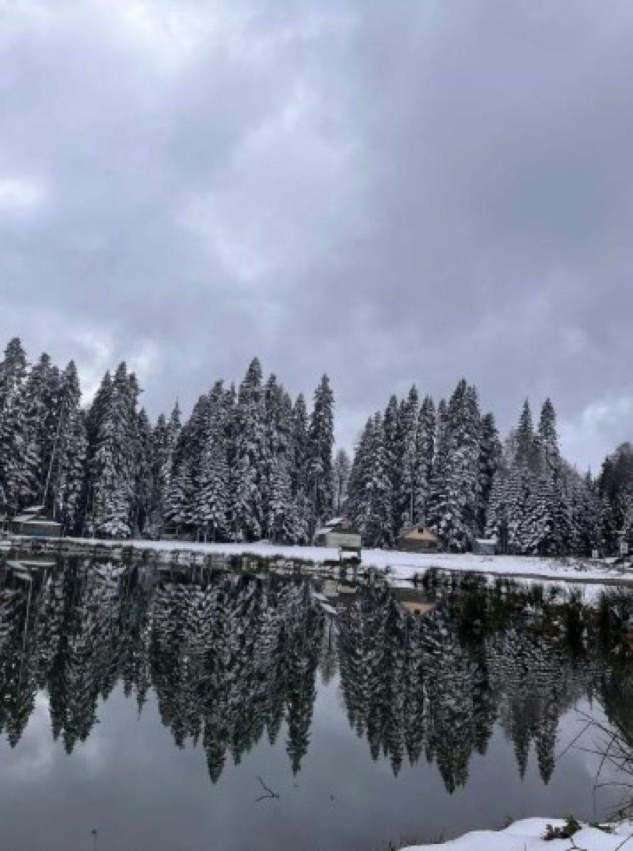 Düzce'ye mevsimin ilk karı yağdı