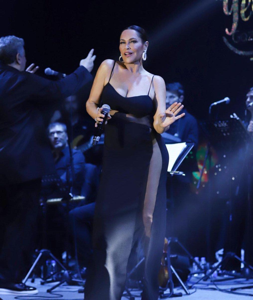 Hülya Avşar, yine derin yırtmaçlı elbise giydi