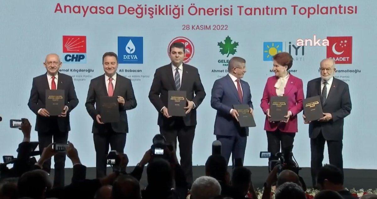 Altı masadan 156 sayfalık anayasa taslağı