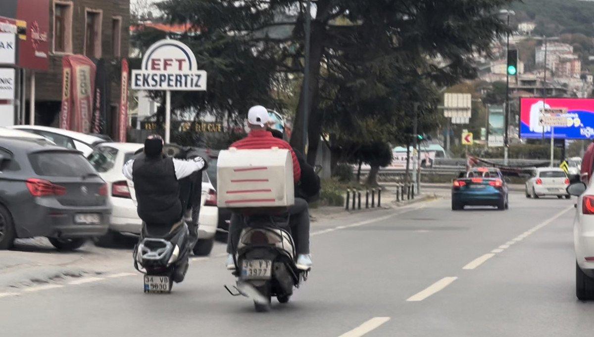 Üsküdar'da tek teker üzerinde seyreden maganda kamerada