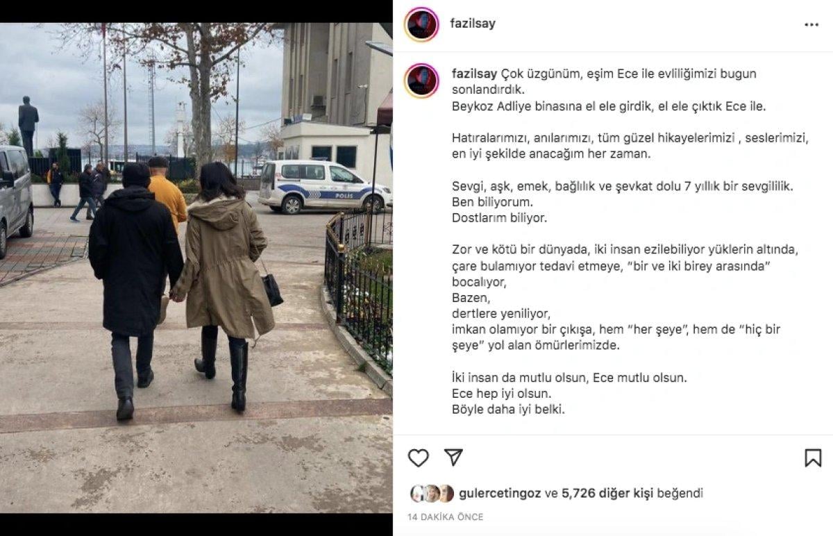 Fazıl Say ile Ece Dağıstan boşandı