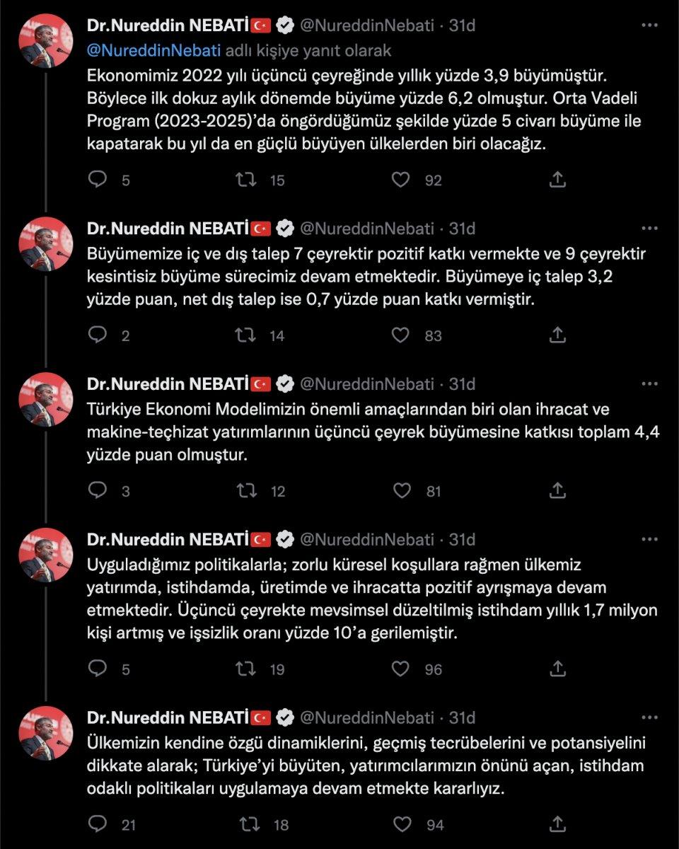 Nureddin Nebati'den büyüme mesajı 