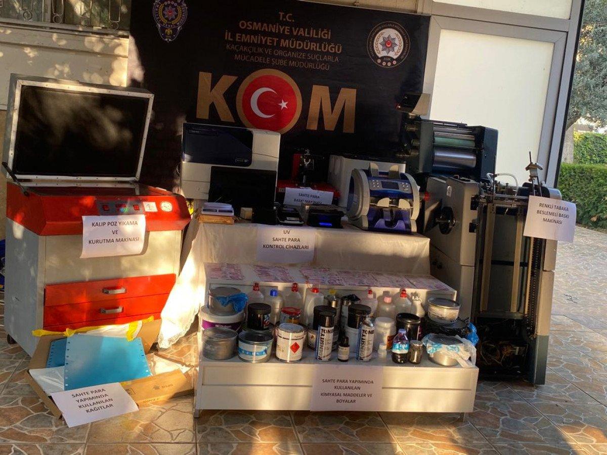 Osmaniye'deki villada ATM’den geçen sahte para bastılar