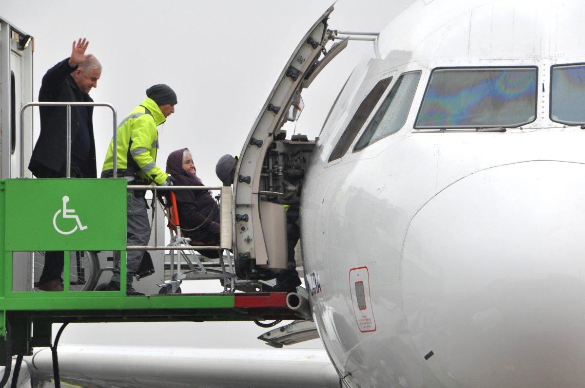 105’lik Hayriye Nine, ilk kez uçağa bindi