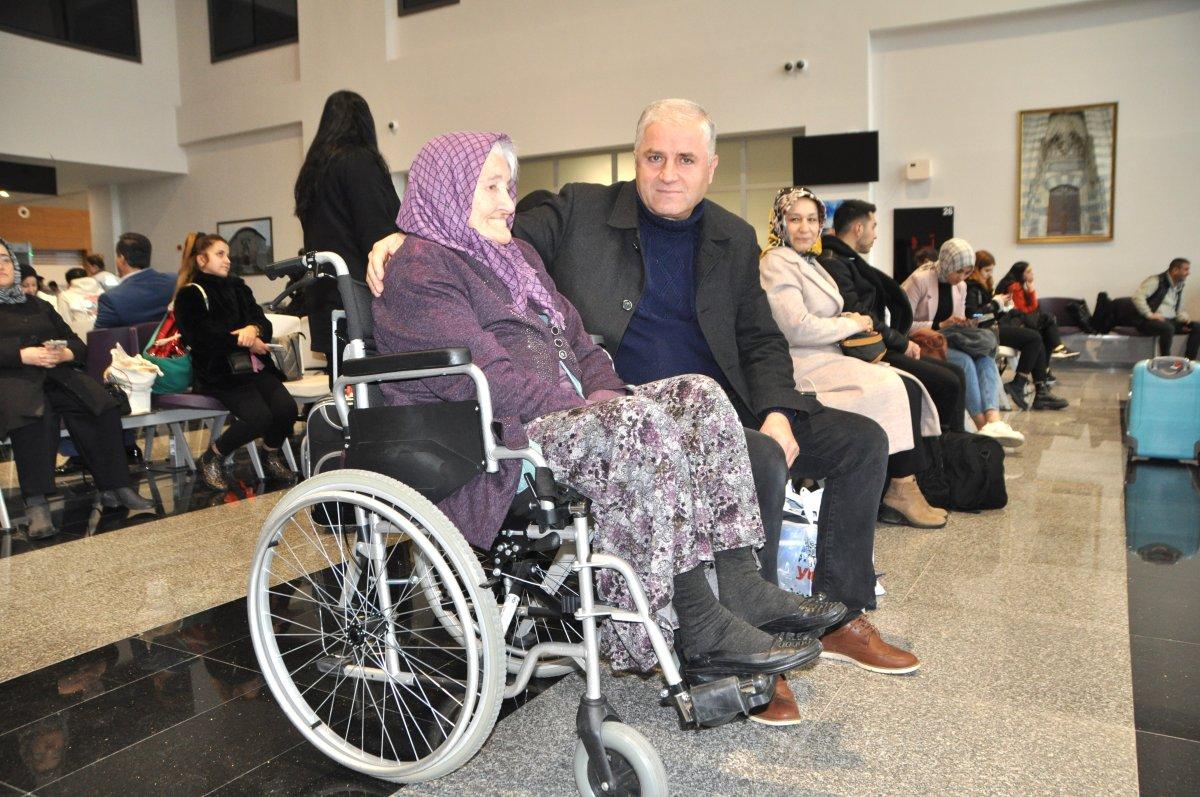 105’lik Hayriye Nine, ilk kez uçağa bindi