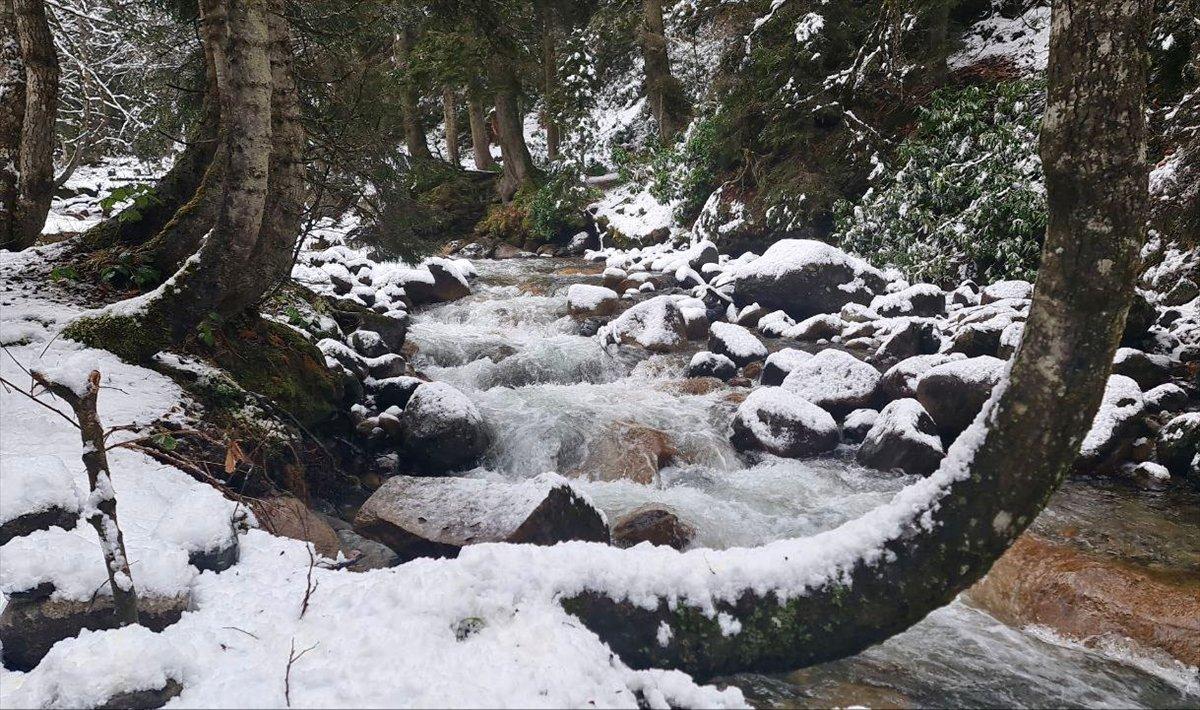 Rize'de yaylalara kar yağdı