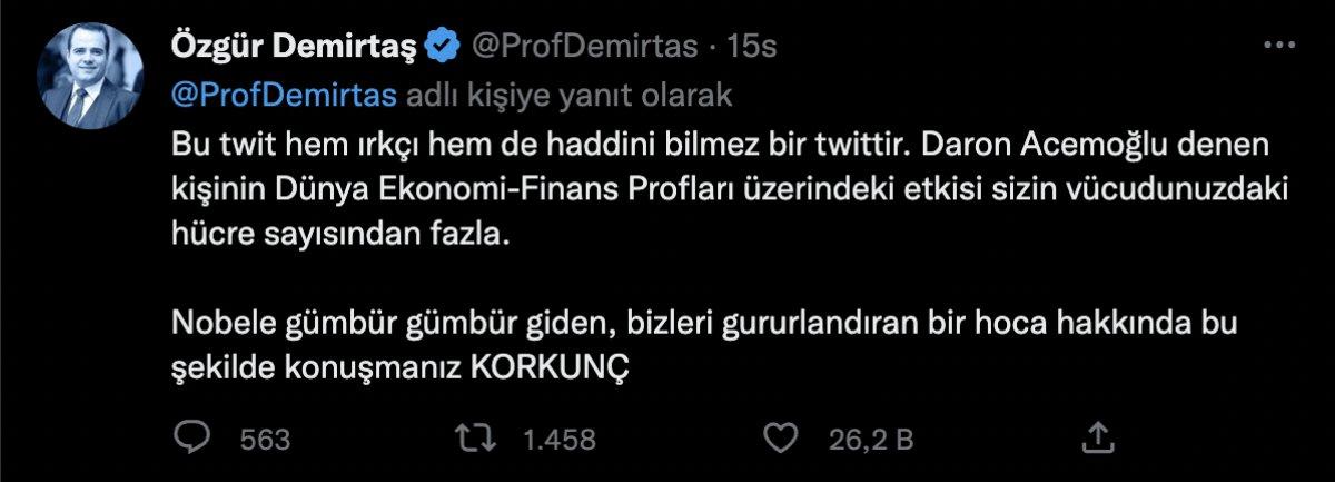 Özgür Demirtaş ve Necmettin Batırel arasında 'Daron Acemoğlu' tartışması