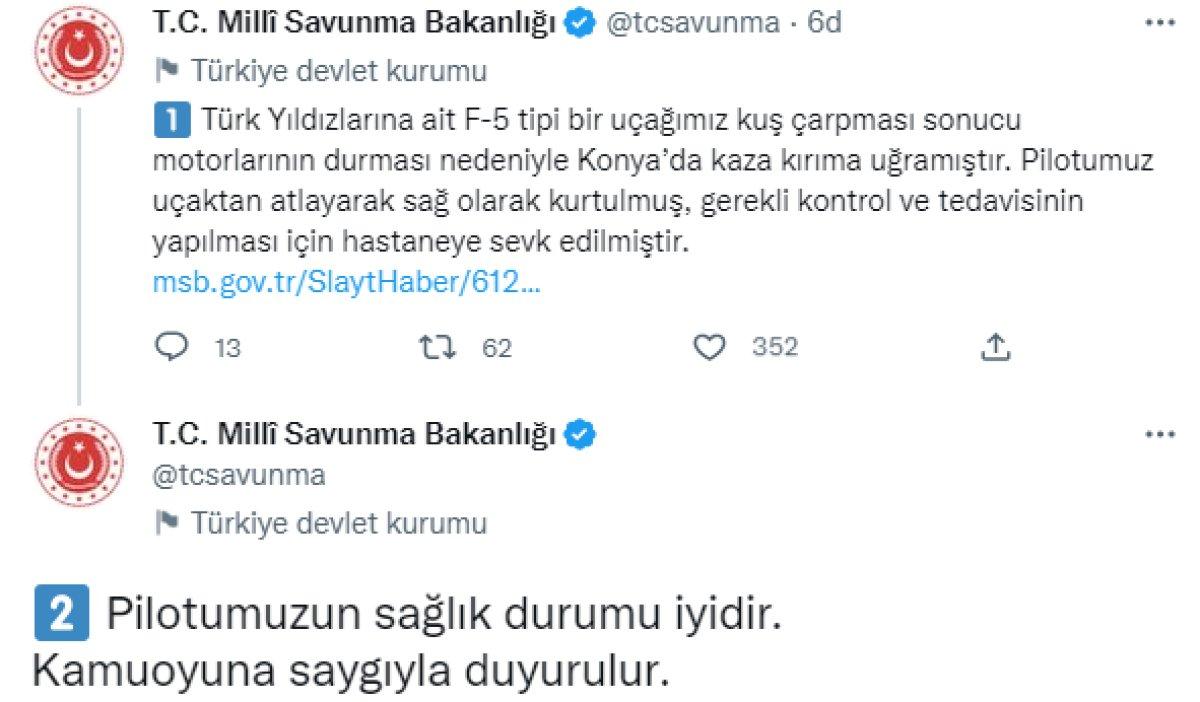 Konya'da askeri eğitim uçağı düştü