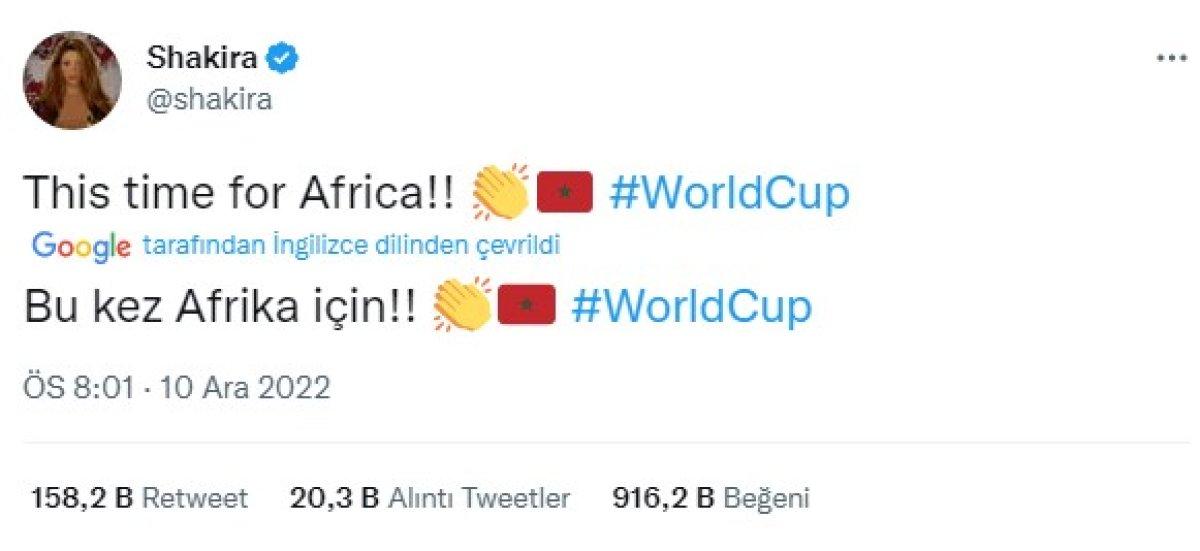 Shakira'nın 'Fas' paylaşımı