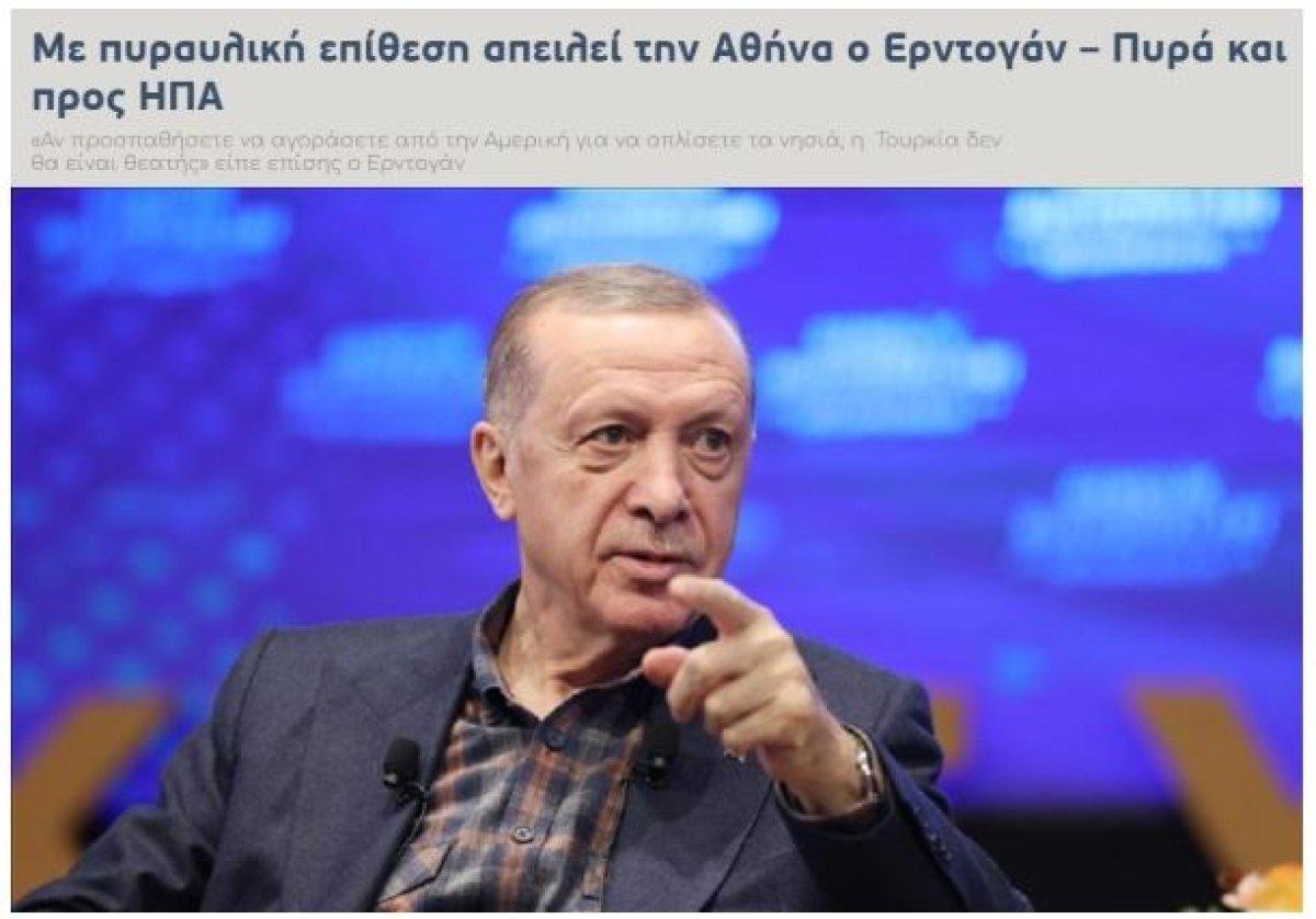 Cumhurbaşkanı Erdoğan'ın füze mesajı, Yunanistan'da yankılandı