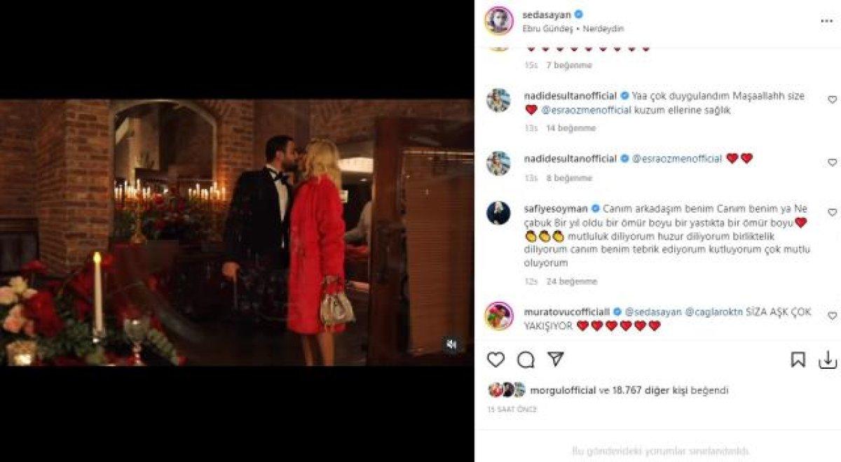 Seda Sayan, Çağlar Ökten'i öpmeye doyamadı
