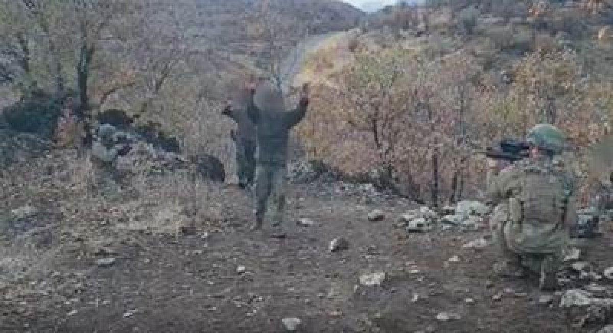 Pençe Kilit bölgesinde 4 teröristin teslim olduğu anlar