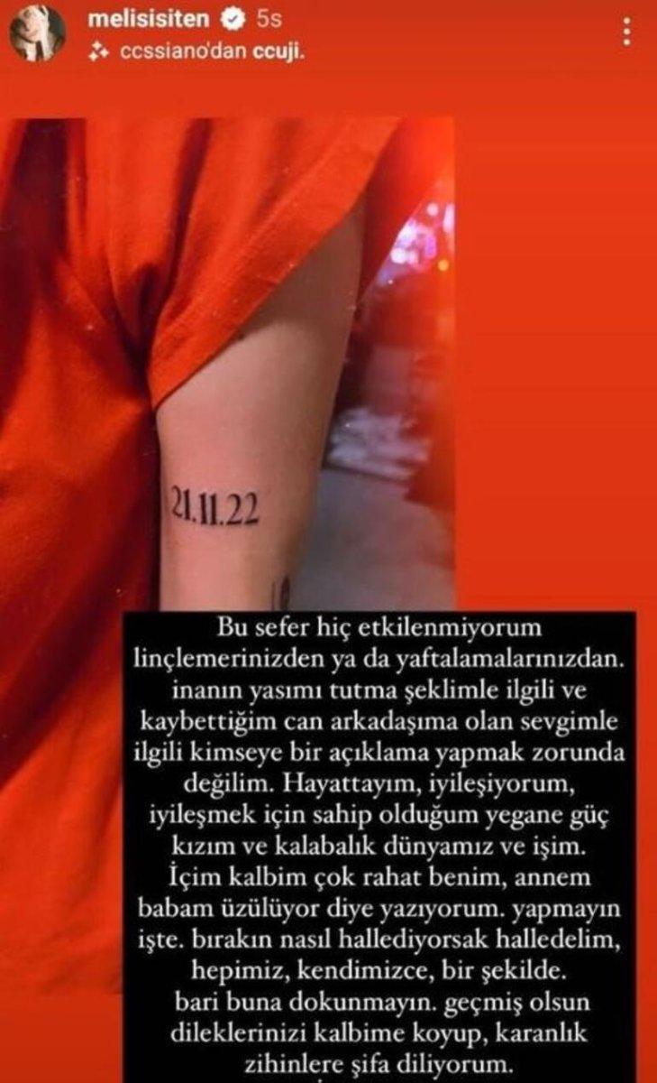 Melis İşiten ölümden döndüğü tarihi koluna kazıttı