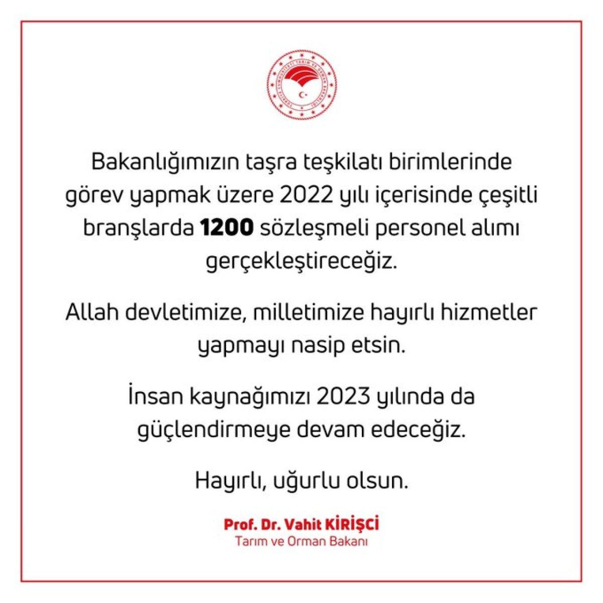 Tarım ve Orman Bakanlığı 1200 sözleşmeli personel alımı yapacak! Başvuru şartları nelerdir?