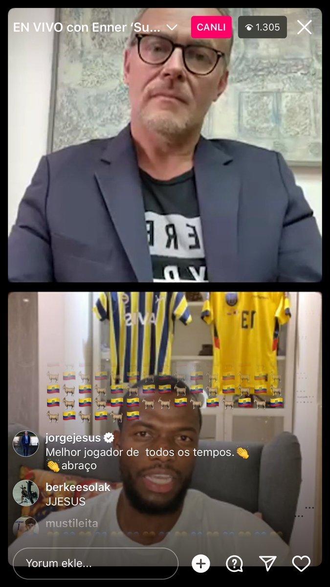 Jorge Jesus, Enner Valencia'nın canlı yayınına katıldı