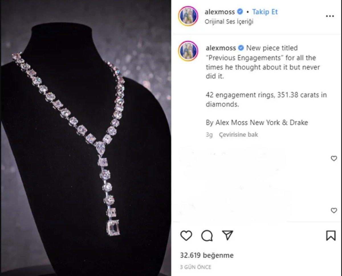 Rapçi Drake'in 'Geçmiş Nişanlılıklar' kolyesi