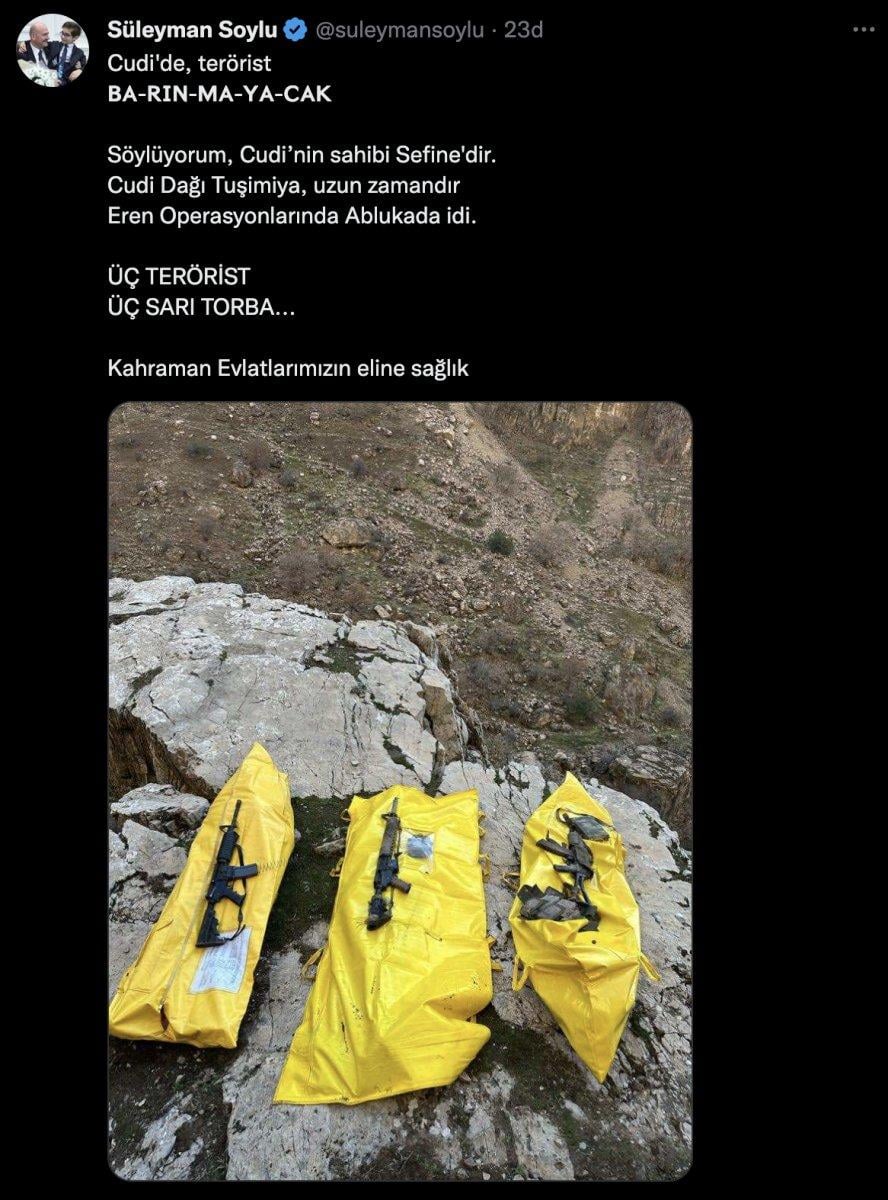 Süleyman Soylu: Cudi'de terörist barınmayacak