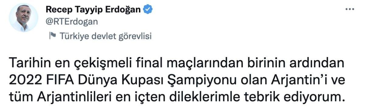 Cumhurbaşkanı Erdoğan, Dünya Kupası finalini izledi