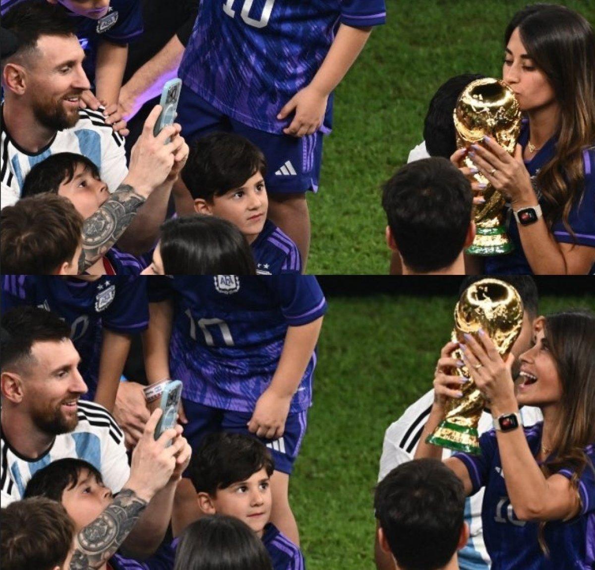 Lionel Messi, eşini Dünya Kupası'yla fotoğrafladı 