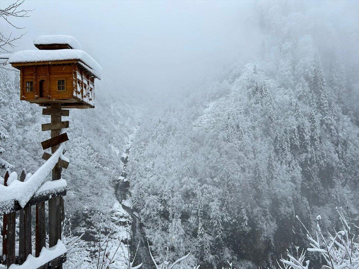 Doğu Karadeniz'in yüksek kesimleri beyaza büründü